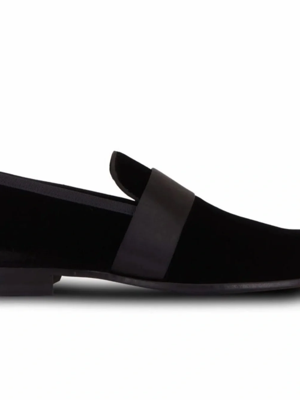 Magnanni Jenaro Black Velvet Tuxedo Slippers with Satin Strap (never worn)